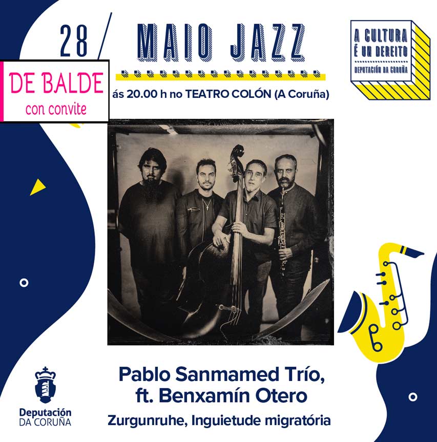 Mayo Jazz: Pablo Sanmamed Trío, ft Benjamín Otero