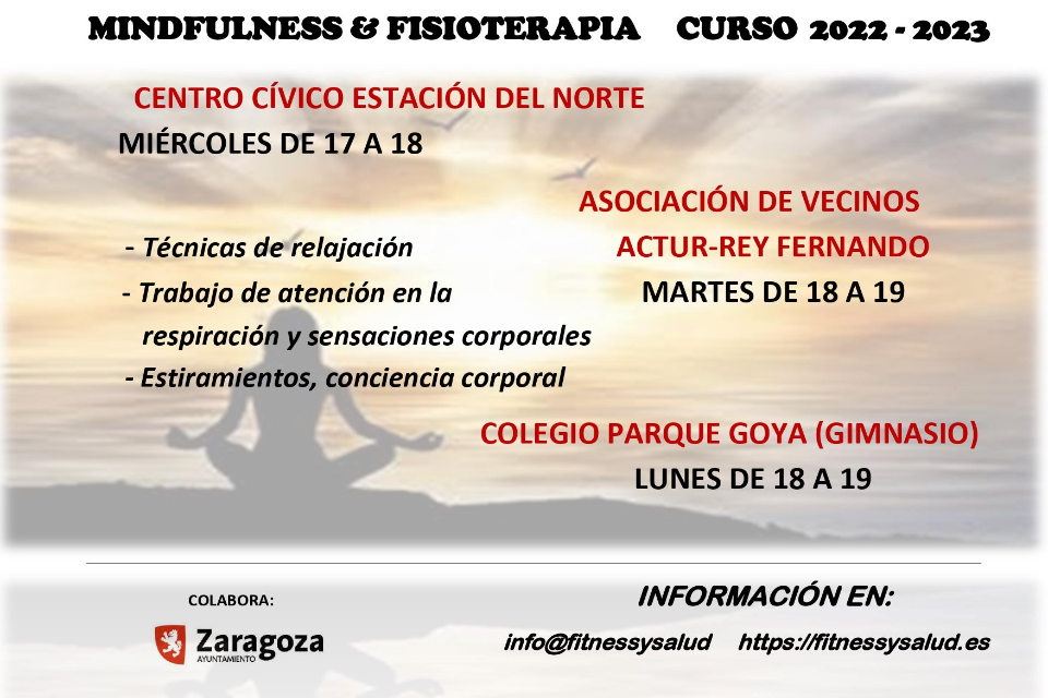MINDFULNESS Y FISIOTERAPIA  22-23  Centros Cívicos de Zaragoza