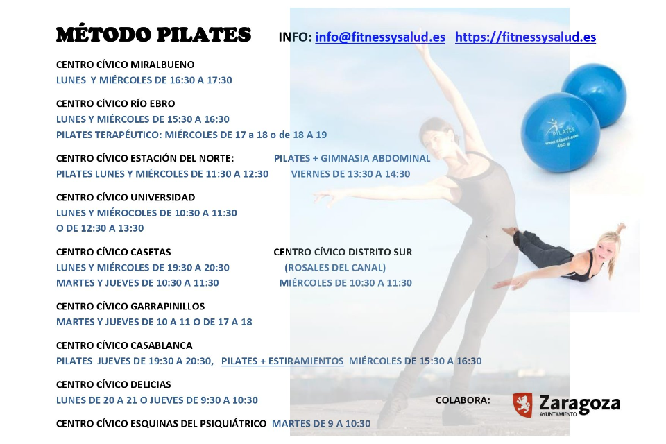 PILATES  CURSO 22-23  Centros Cívicos de Zaragoza